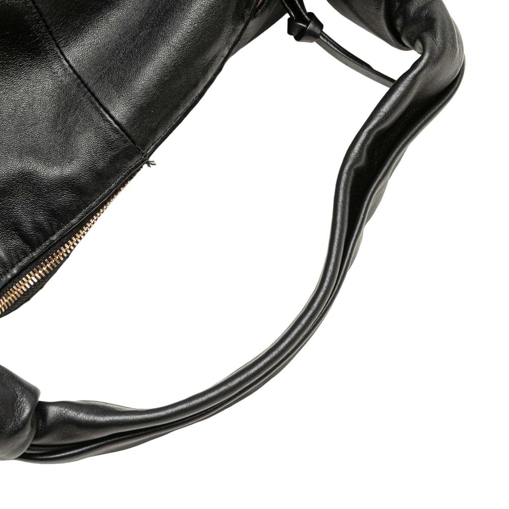 Bottega Veneta B Bottega Veneta Black Calf Leather Mini skin Double Knot Bag Italy