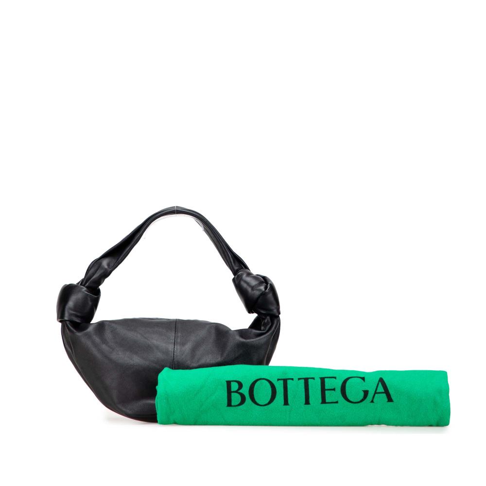 Bottega Veneta B Bottega Veneta Black Calf Leather Mini skin Double Knot Bag Italy