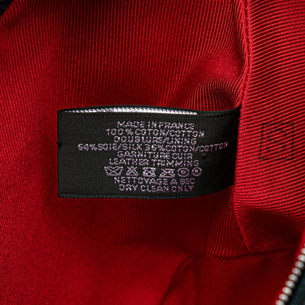 Hermès AB Hermès Blue Canvas Fabric Mini Toile Palmyre Pouch France