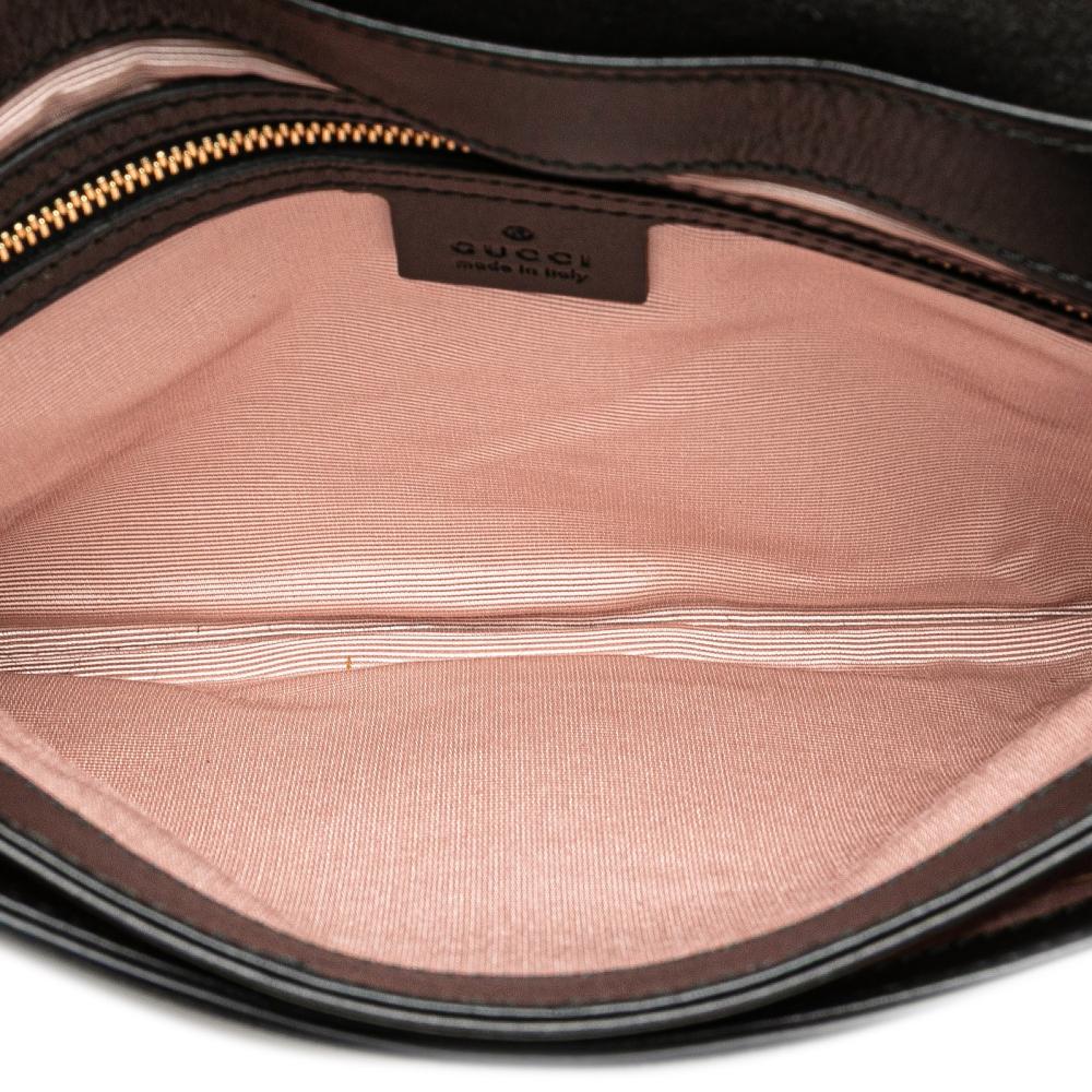 Gucci B Gucci Black Suede Leather Medium Arli Crossbody Italy