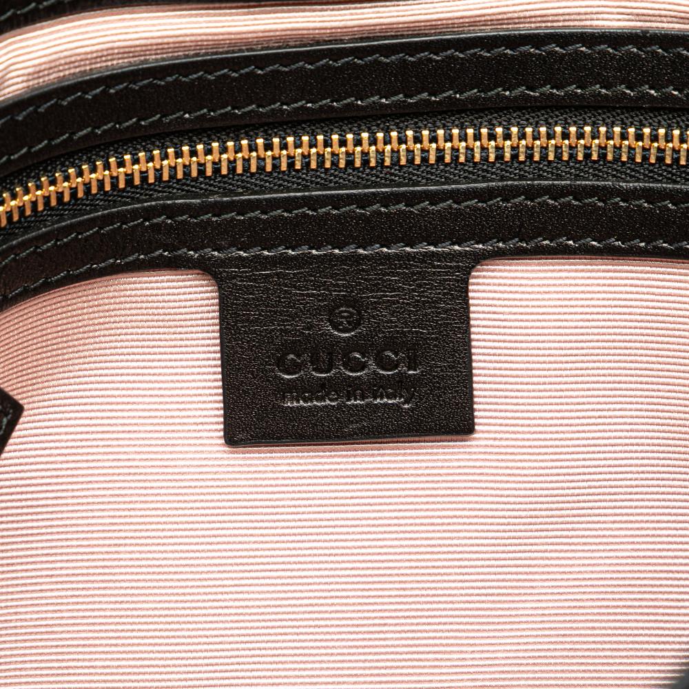 Gucci B Gucci Black Suede Leather Medium Arli Crossbody Italy