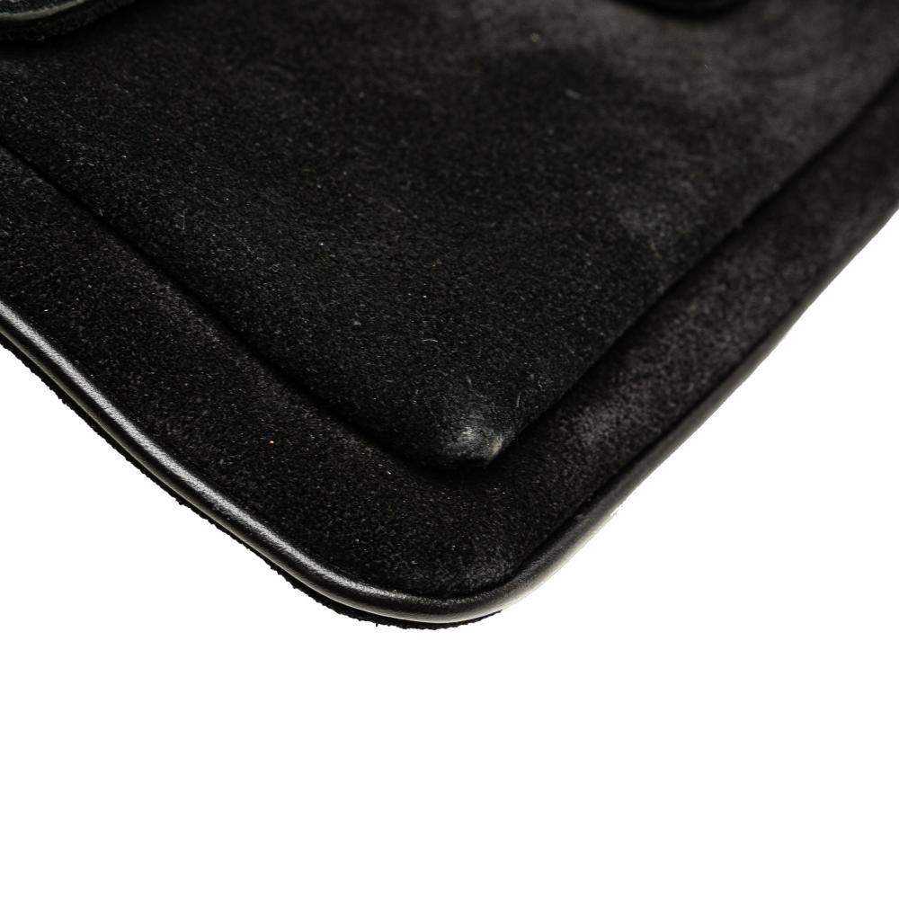 Gucci B Gucci Black Suede Leather Medium Arli Crossbody Italy