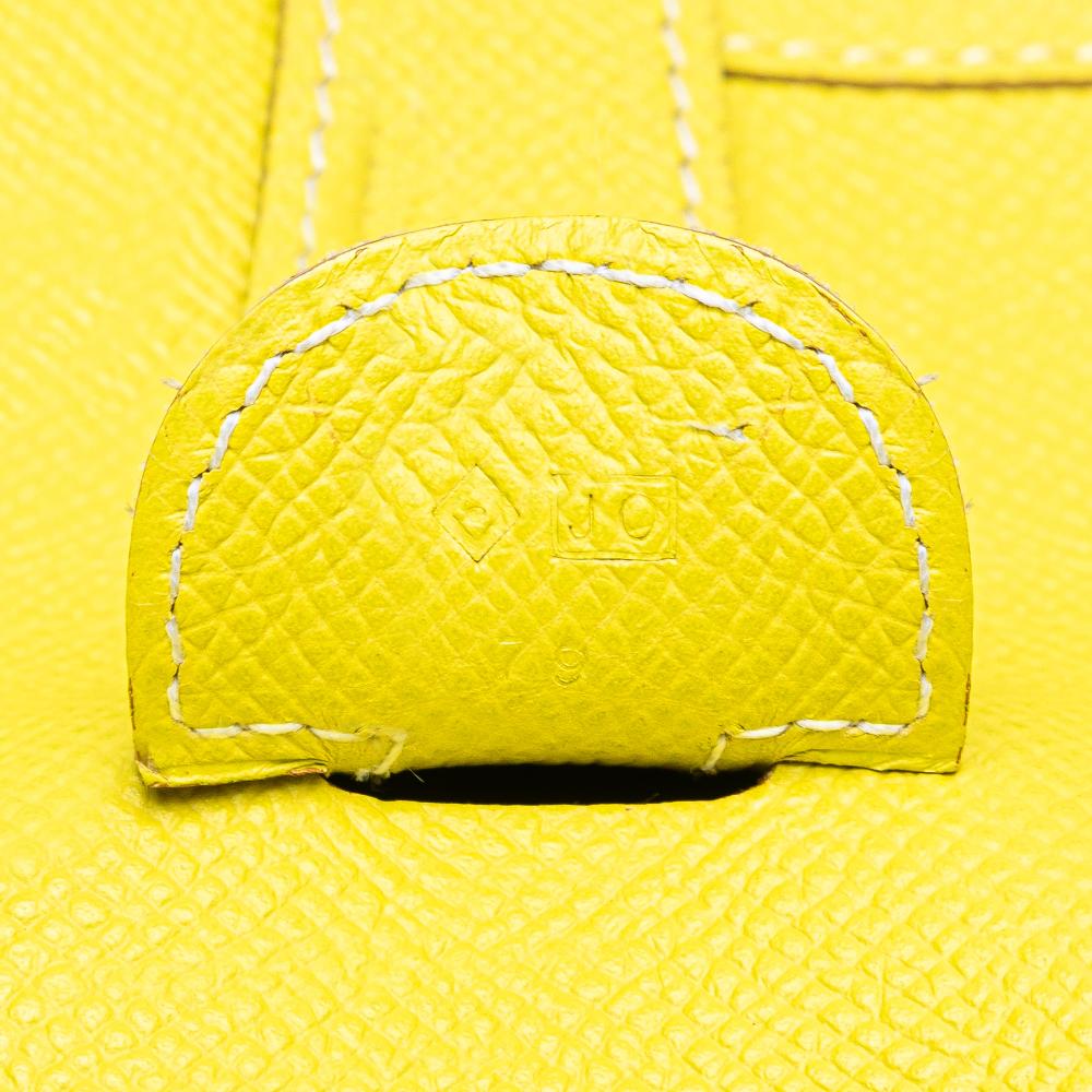 Hermès AB Hermès Yellow Calf Leather Epsom Evelyne III 33 France