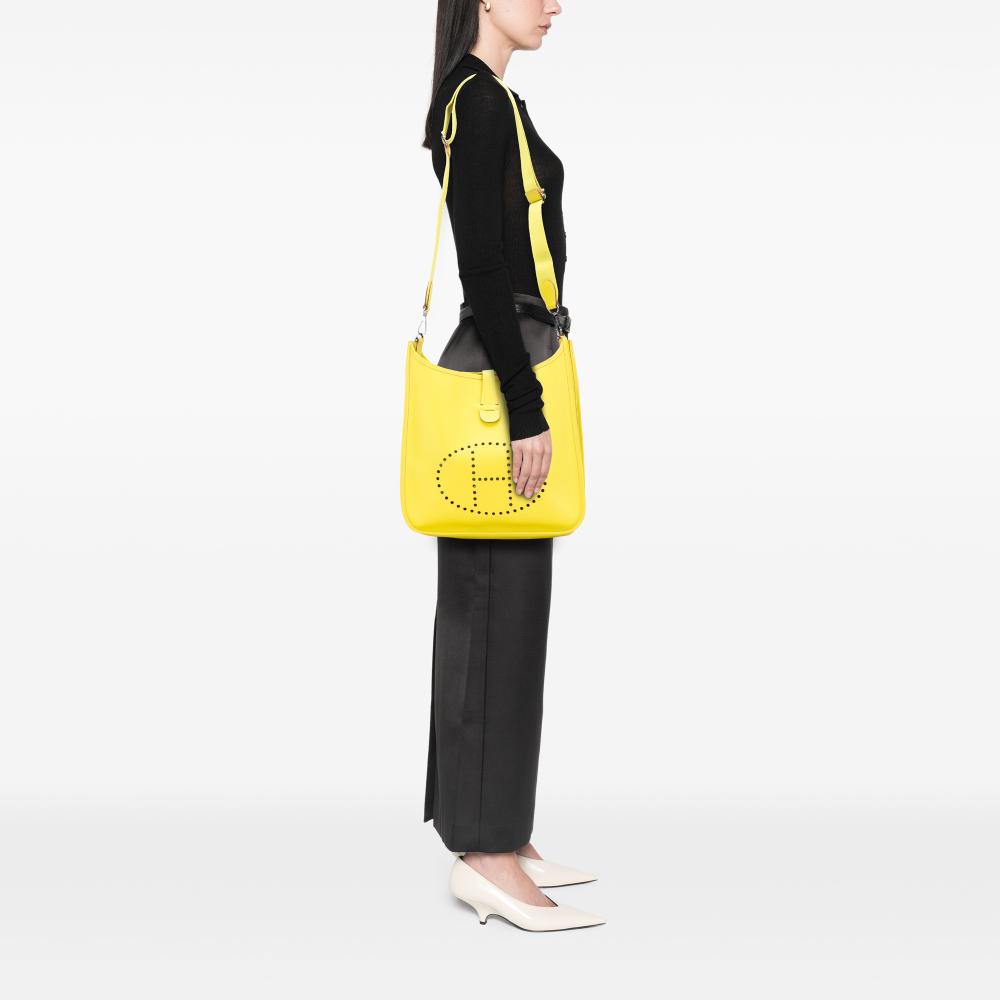 Hermès AB Hermès Yellow Calf Leather Epsom Evelyne III 33 France