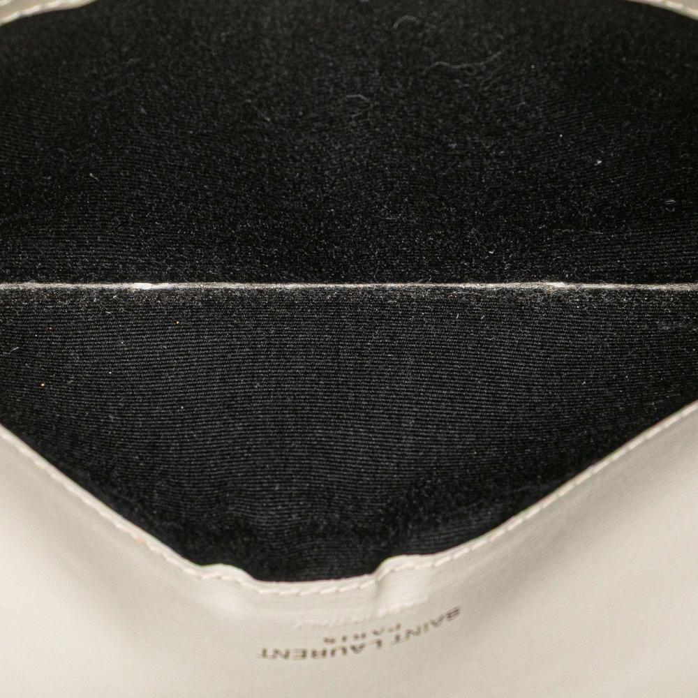 Saint Laurent B Saint Laurent White Off White Calf Leather Smooth Cassandre Phone Holder Italy