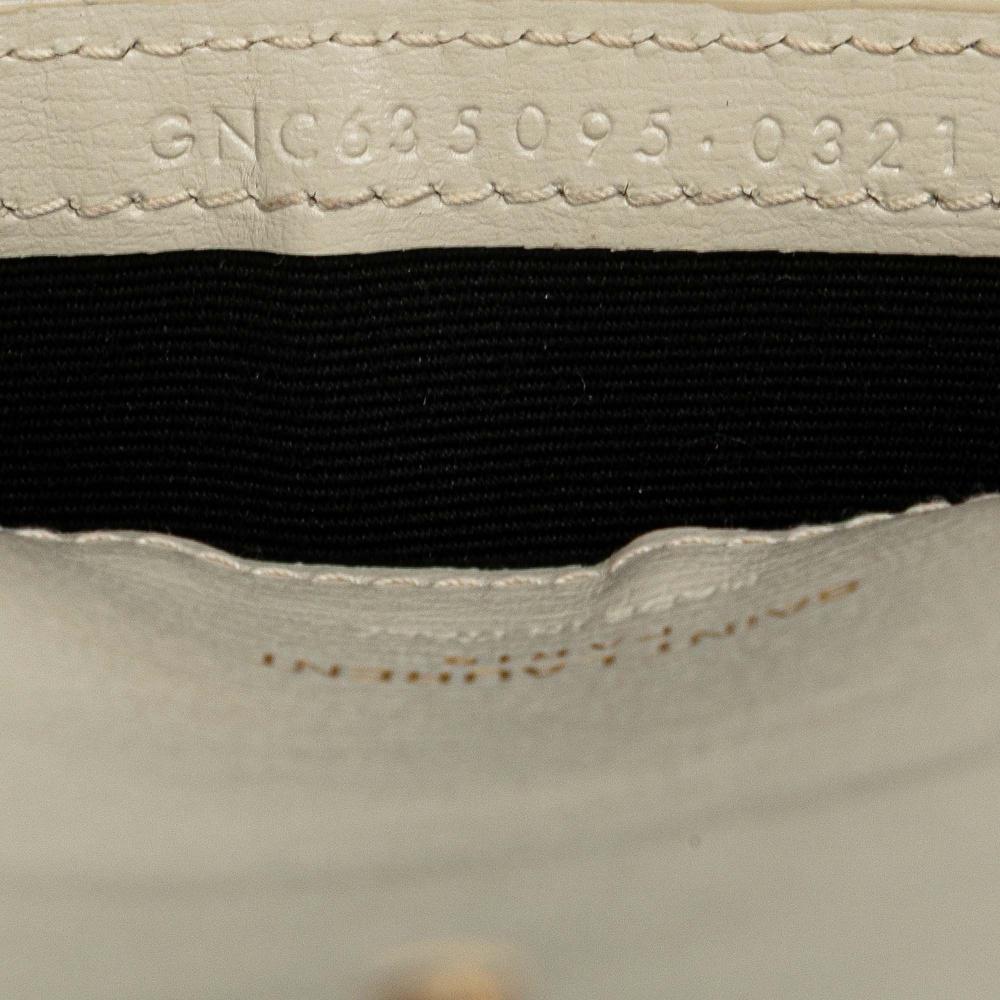 Saint Laurent B Saint Laurent White Off White Calf Leather Smooth Cassandre Phone Holder Italy