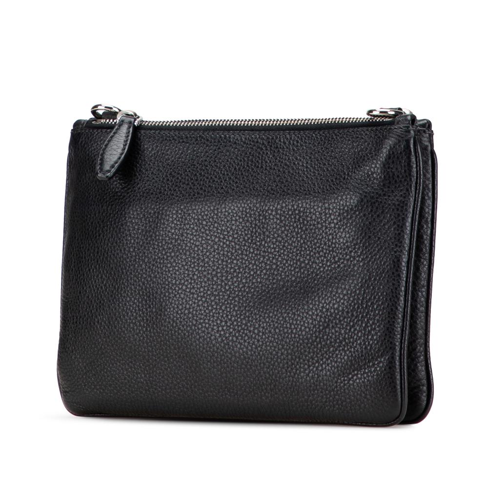 Prada B Prada Black Calf Leather Vitello Phenix Double Zip Crossbody Romania