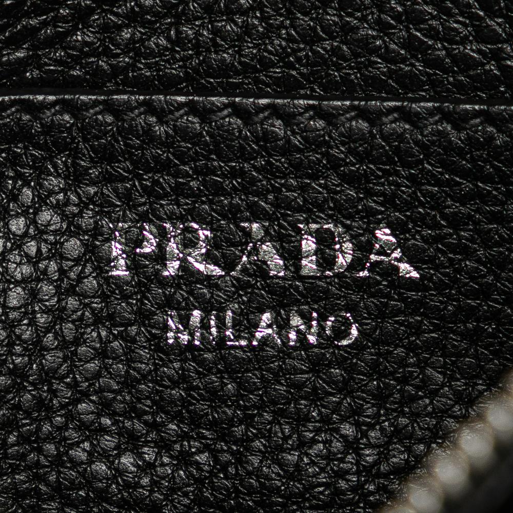 Prada B Prada Black Calf Leather Vitello Phenix Double Zip Crossbody Romania