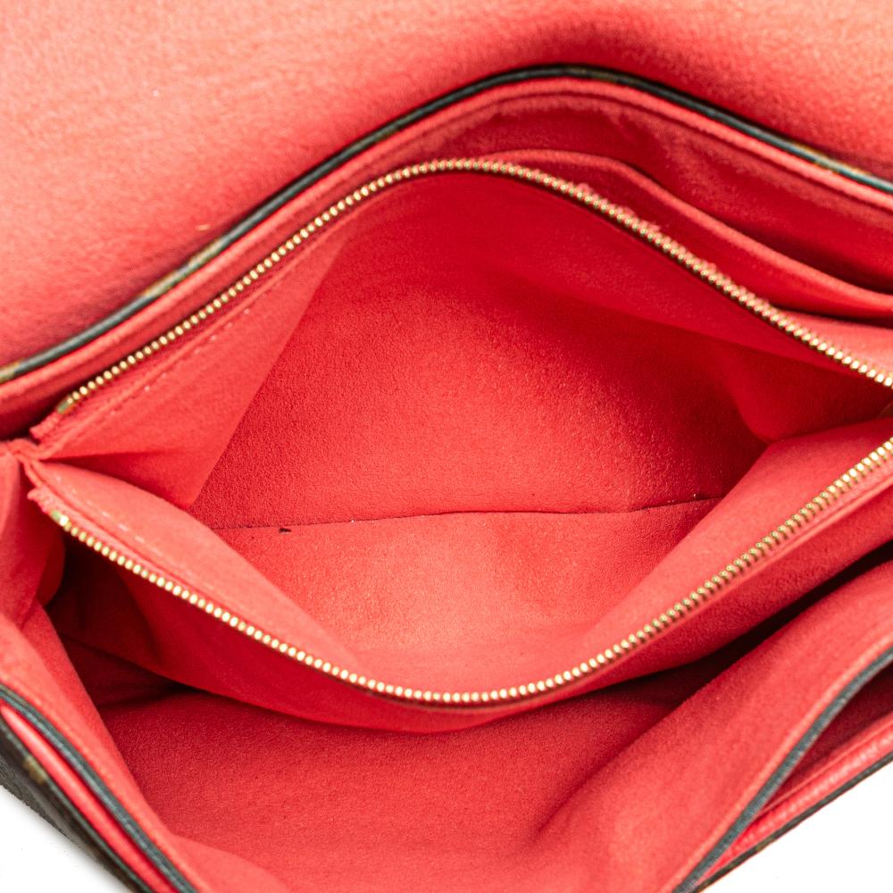 Louis Vuitton B Louis Vuitton Brown with Pink Monogram Canvas Canvas Monogram Pallas Chain Spain