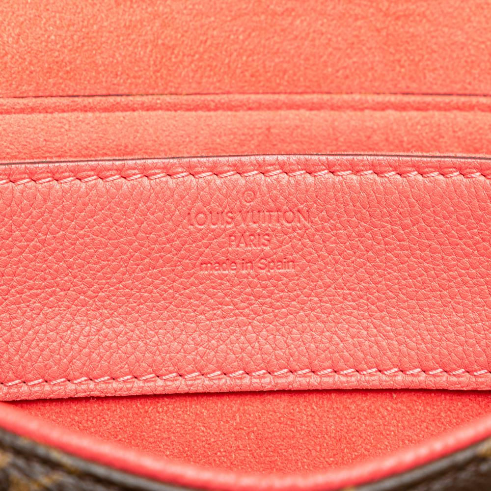 Louis Vuitton B Louis Vuitton Brown with Pink Monogram Canvas Canvas Monogram Pallas Chain Spain