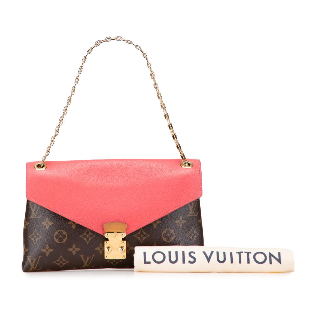 Louis Vuitton B Louis Vuitton Brown with Pink Monogram Canvas Canvas Monogram Pallas Chain Spain