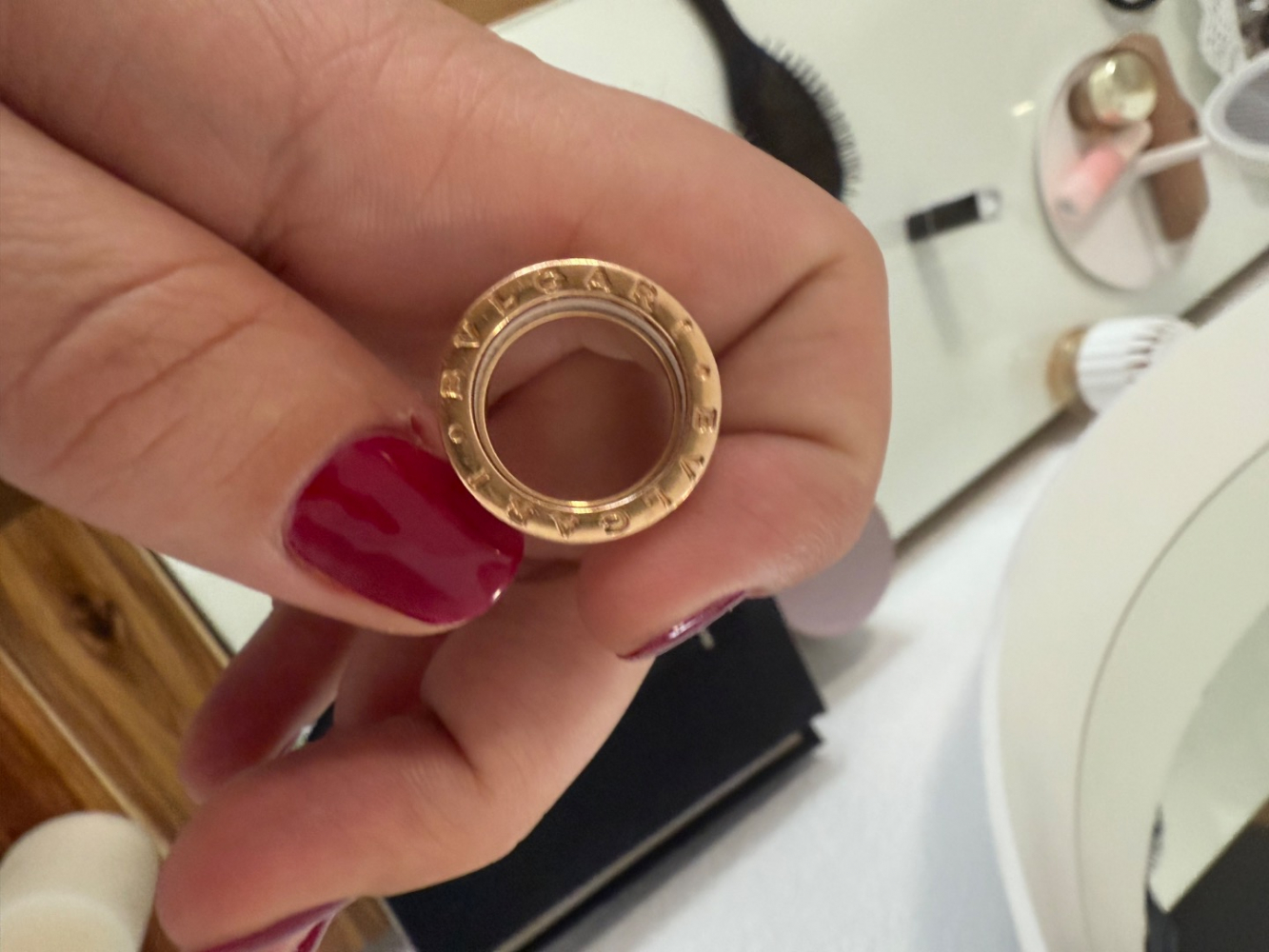 Bvlgari Ring aus weißer Keramik und 18k Gold