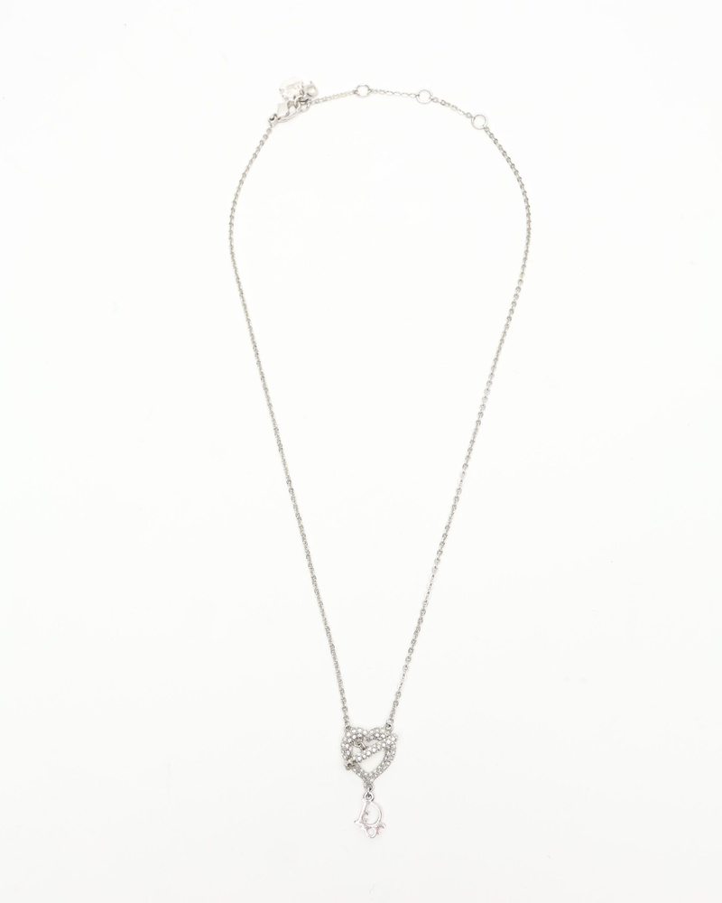 Christian Dior Logo Rhinestone Necklace