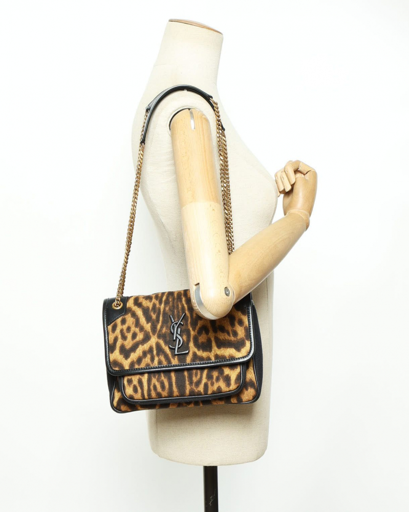 Saint Laurent Baby Niki Leopard Bag