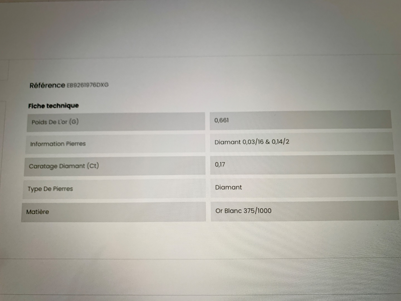 Atelier du diamant Boucles d'oreilles en or blanc et diamant neuves