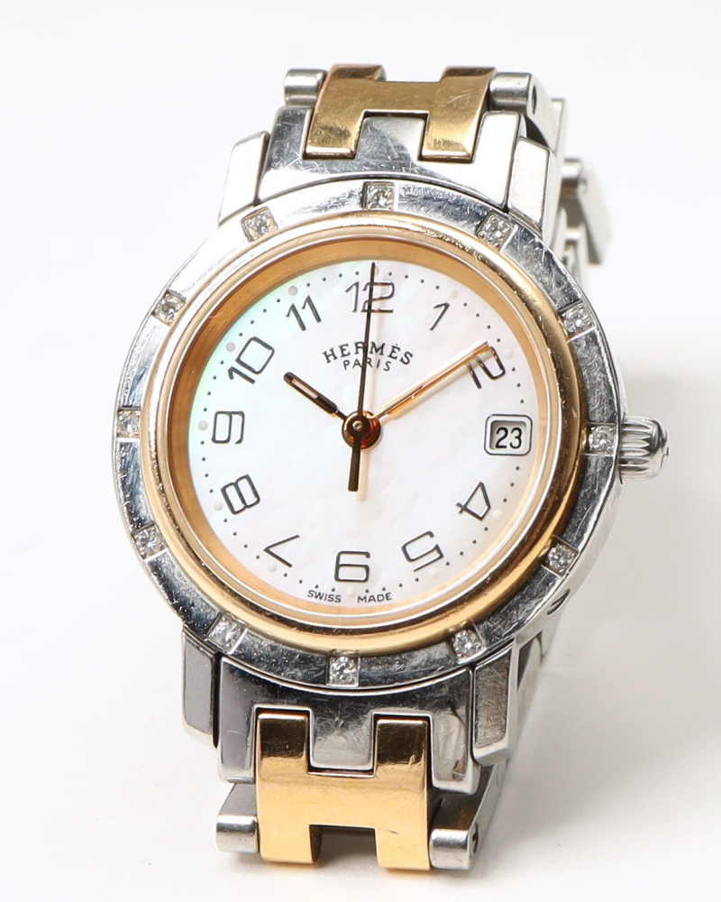 Hermès Clipper 24mm Ref CL4.222 Mother-of-Pearl Dial Watch