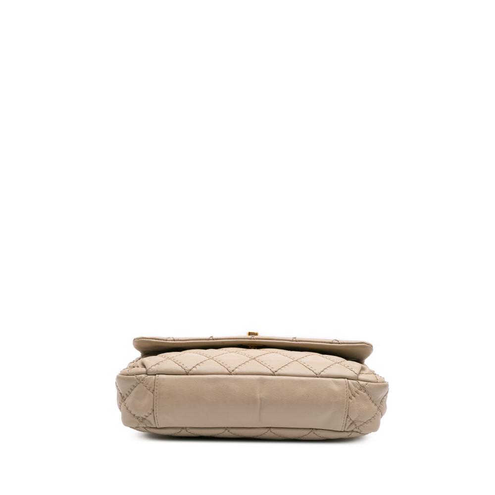 Chanel B Chanel Brown Beige Calf Leather Quilted skin Ultimate Stitch Retro Chain Flap Italy