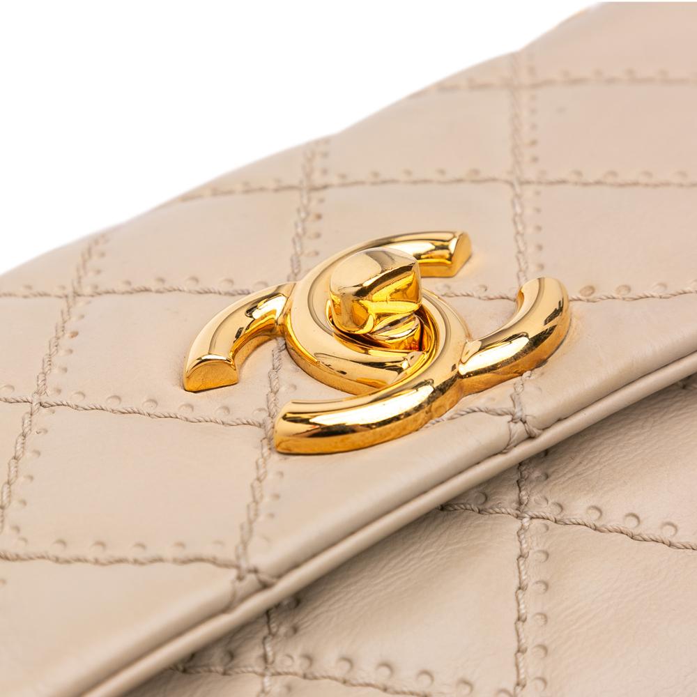 Chanel B Chanel Brown Beige Calf Leather Quilted skin Ultimate Stitch Retro Chain Flap Italy