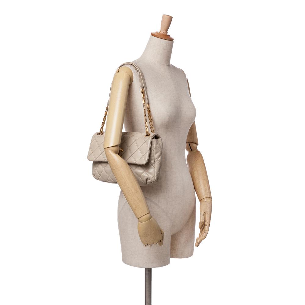 Chanel B Chanel Brown Beige Calf Leather Quilted skin Ultimate Stitch Retro Chain Flap Italy