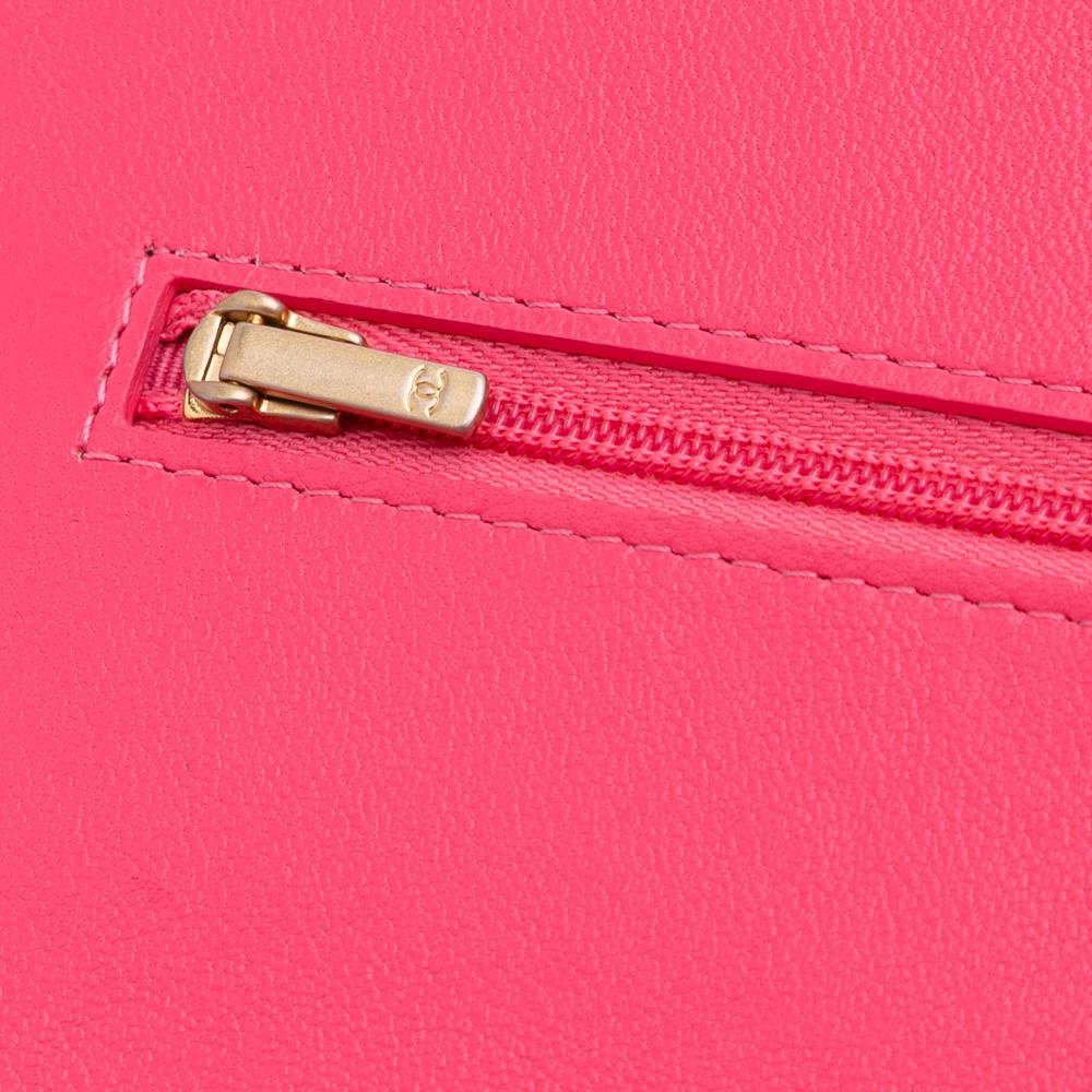 Chanel Pink Quilted Lambskin Acrylic Coco Love Wallet on Chain Italy