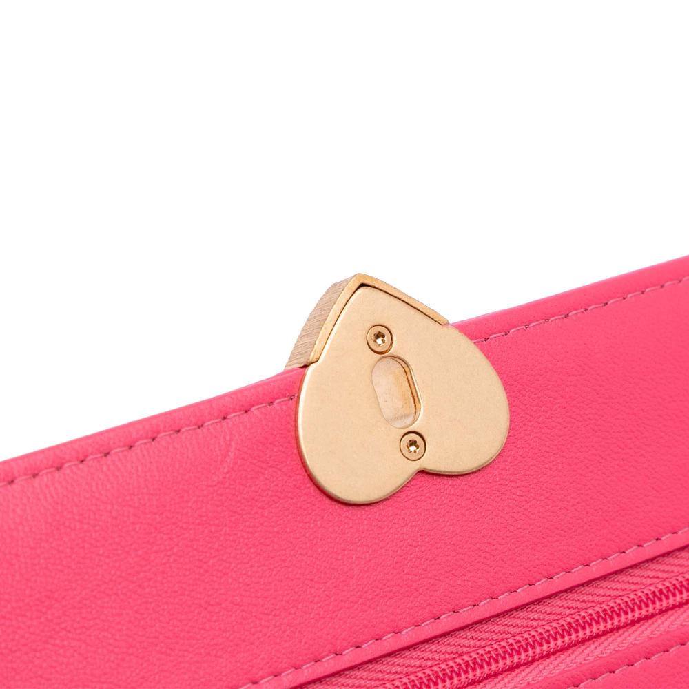 Chanel Pink Quilted Lambskin Acrylic Coco Love Wallet on Chain Italy