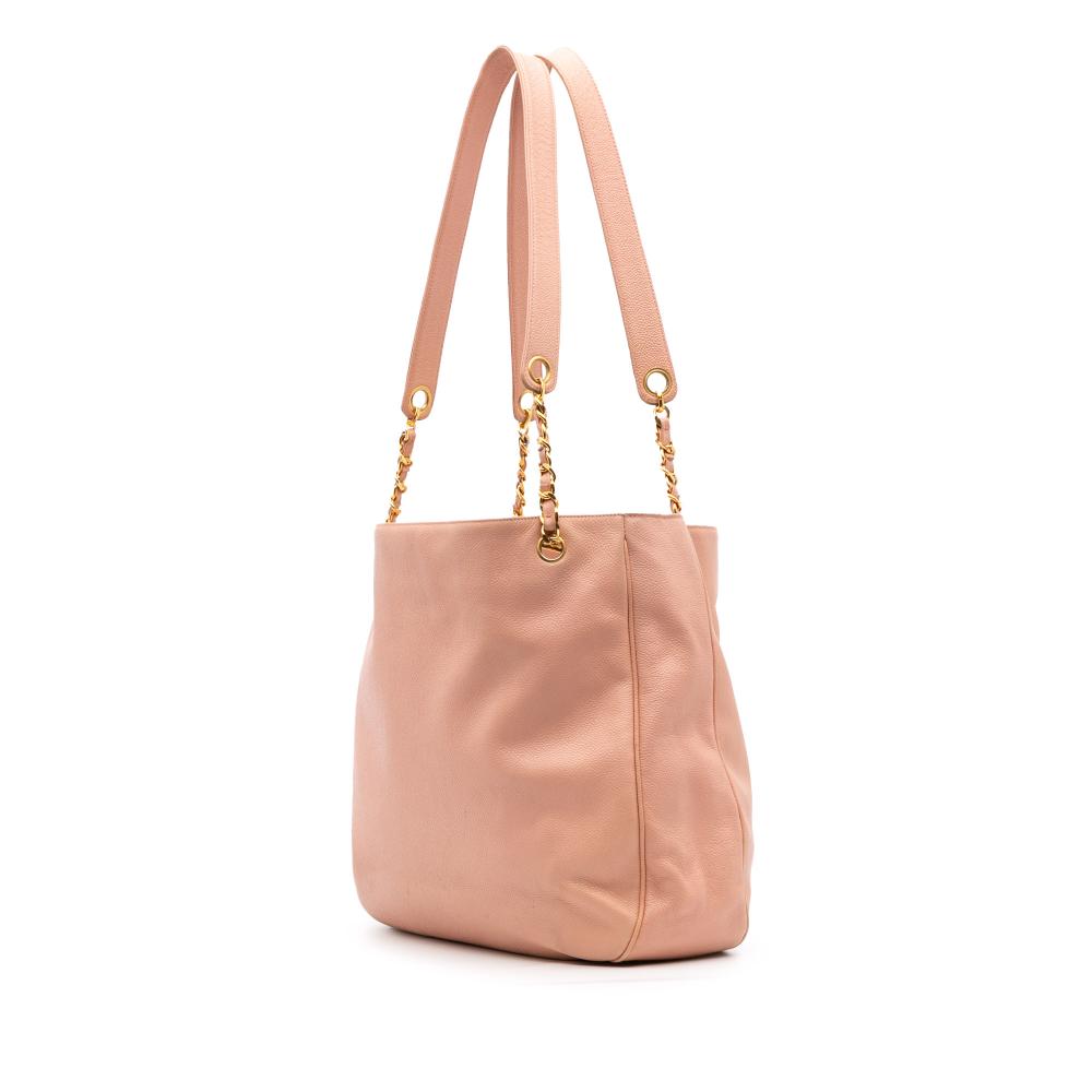 Chanel B Chanel Pink Caviar Leather Leather CC Caviar Chain Tote Italy