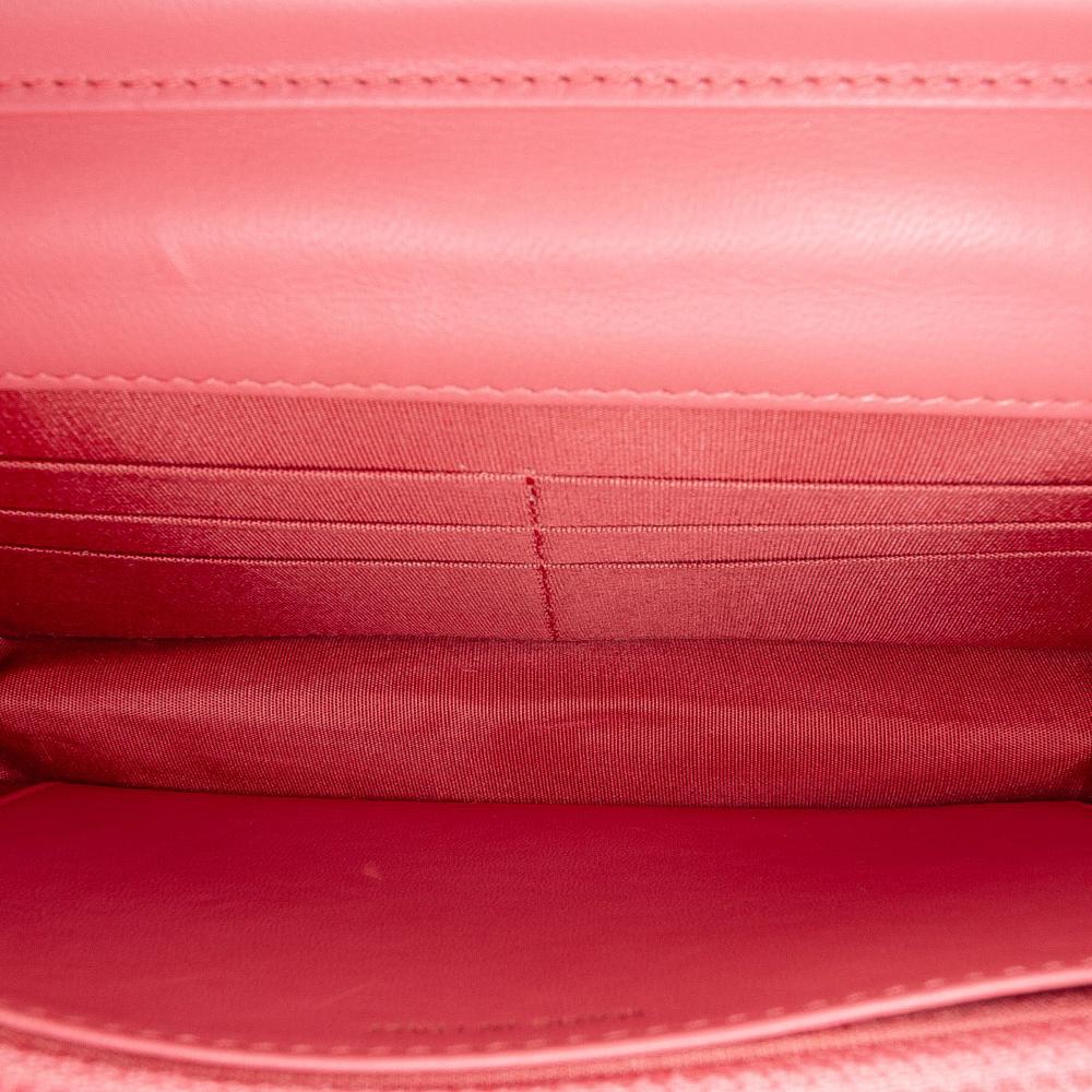 Chanel Pink CC Quilted Lambskin Double Stitch Tassel Wallet On Chain Italy