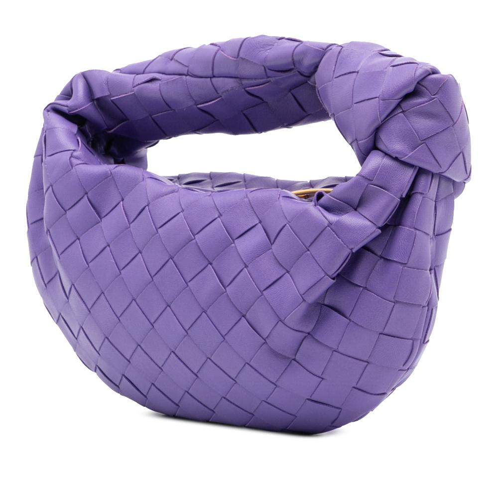 Bottega Veneta B Bottega Veneta Purple Dark Purple Nappa Leather Leather Mini Nappa Intrecciato Jodie Italy