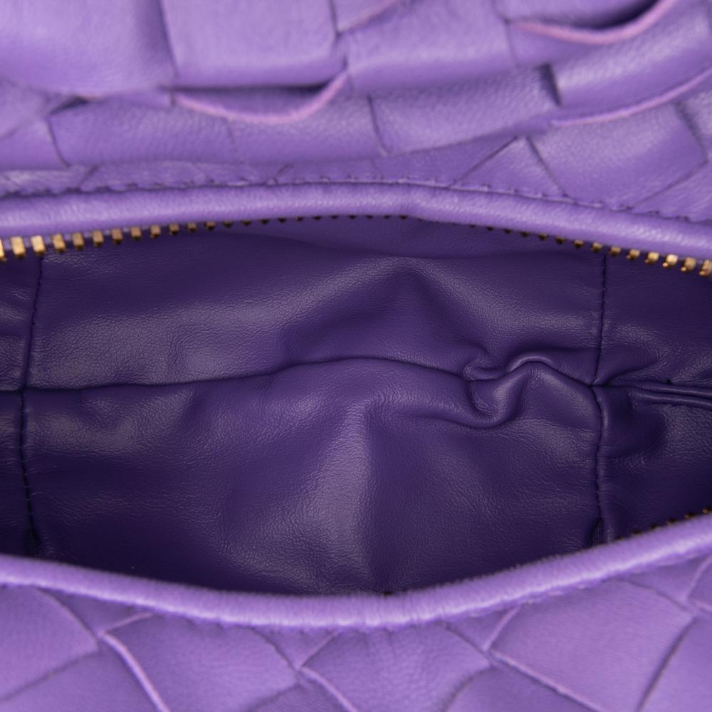 Bottega Veneta B Bottega Veneta Purple Dark Purple Nappa Leather Leather Mini Nappa Intrecciato Jodie Italy