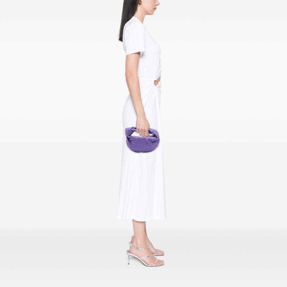 Bottega Veneta B Bottega Veneta Purple Dark Purple Nappa Leather Leather Mini Nappa Intrecciato Jodie Italy