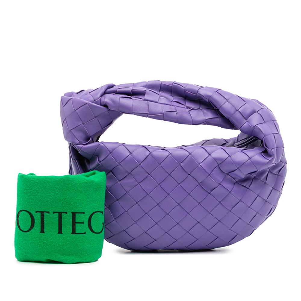 Bottega Veneta B Bottega Veneta Purple Dark Purple Nappa Leather Leather Mini Nappa Intrecciato Jodie Italy