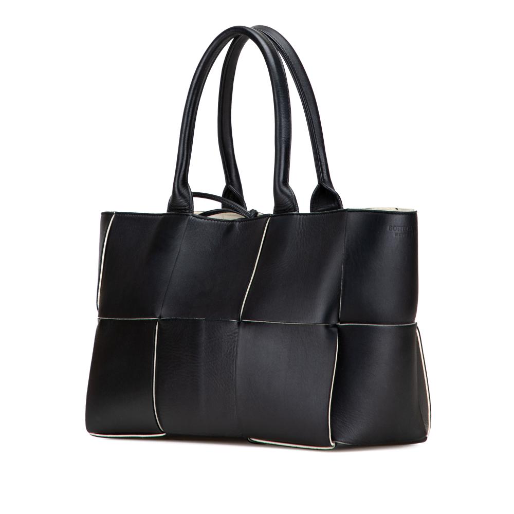 Bottega Veneta B Bottega Veneta Black Nappa Leather Leather Small Nappa Maxi Intrecciato Arco Tote Italy