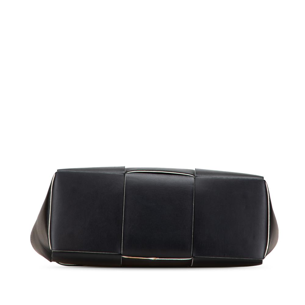 Bottega Veneta B Bottega Veneta Black Nappa Leather Leather Small Nappa Maxi Intrecciato Arco Tote Italy