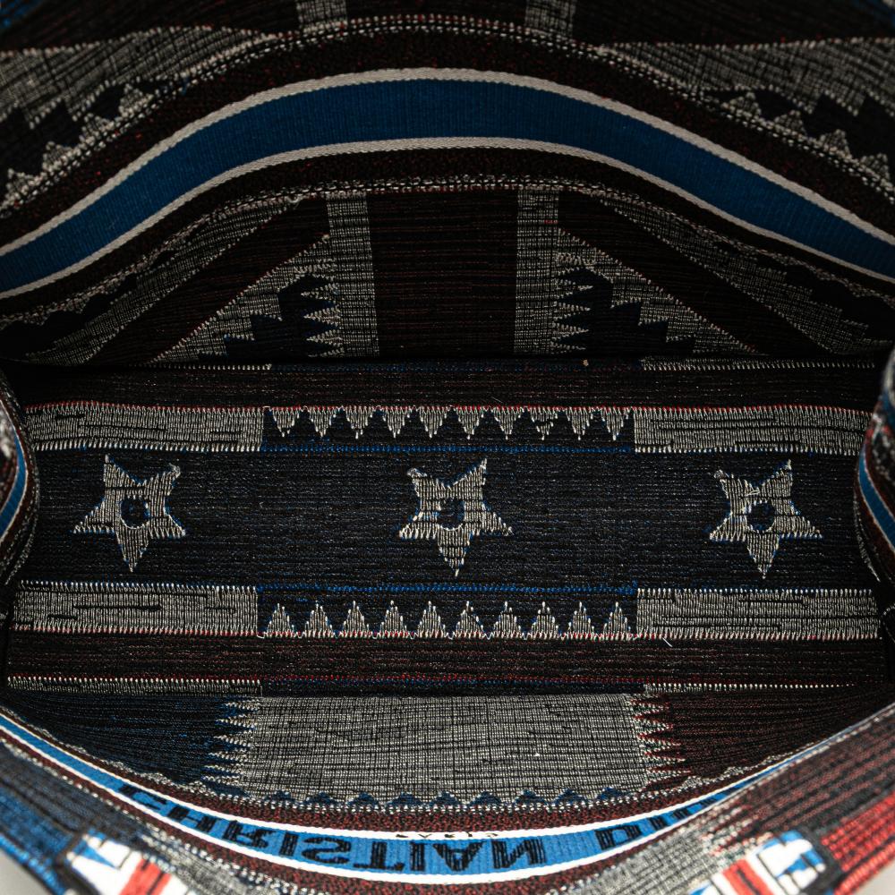 Christian Dior AB Dior Blue Canvas Fabric Large French Flag Book Tote Italy