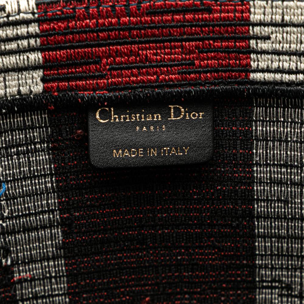 Christian Dior AB Dior Blue Canvas Fabric Large French Flag Book Tote Italy