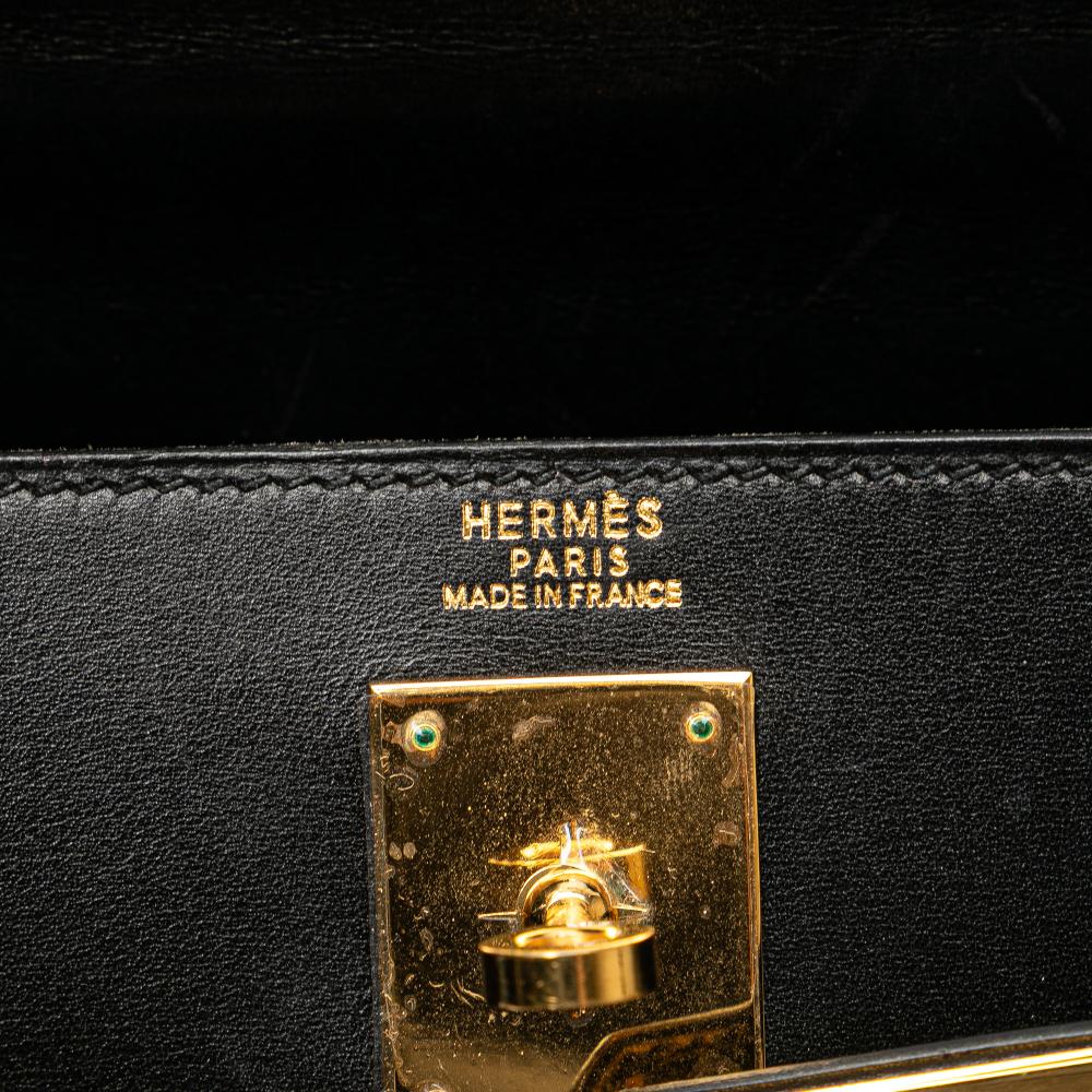 Hermès B Hermès Black Calf Leather Box Kelly Sellier 32 France