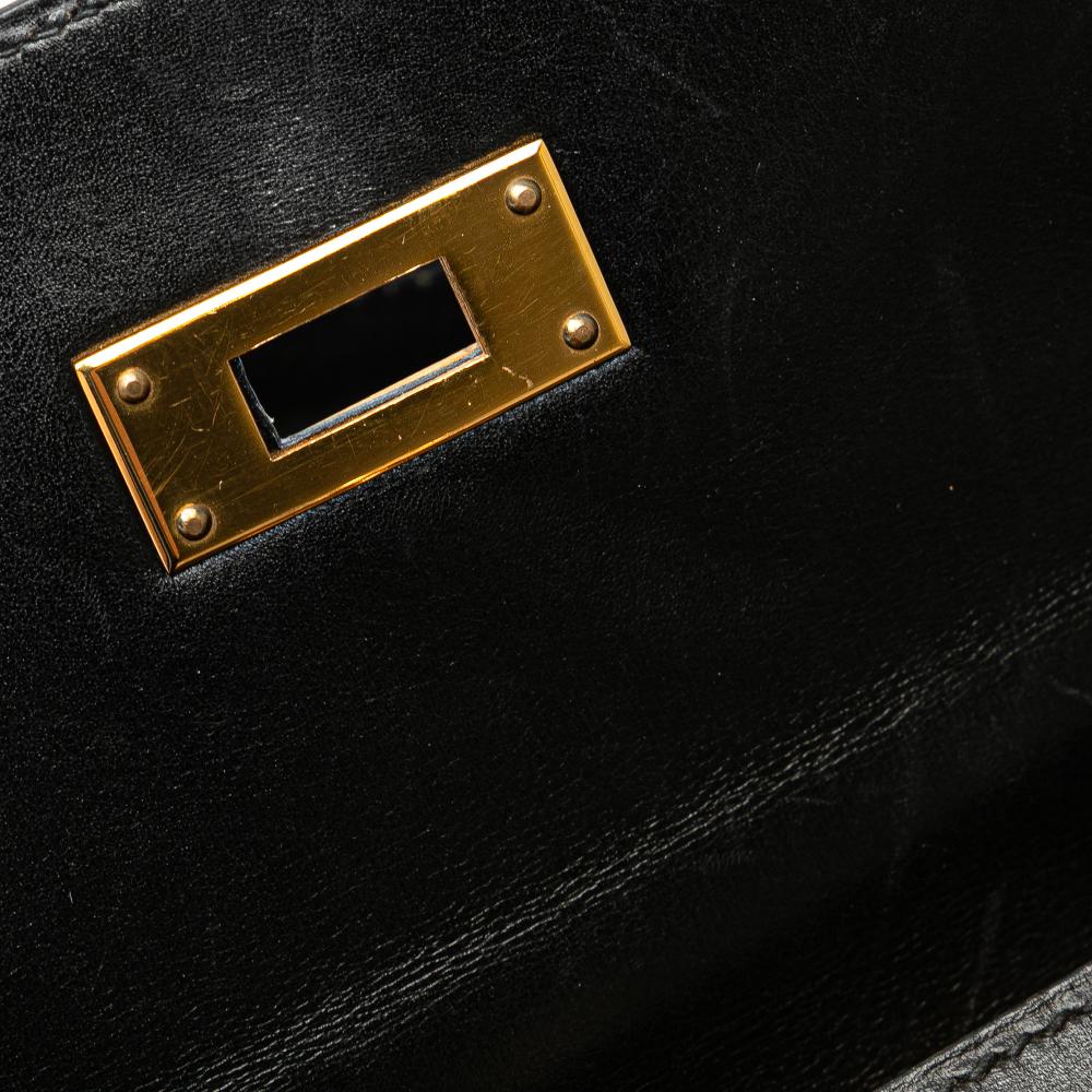 Hermès B Hermès Black Calf Leather Box Kelly Sellier 32 France