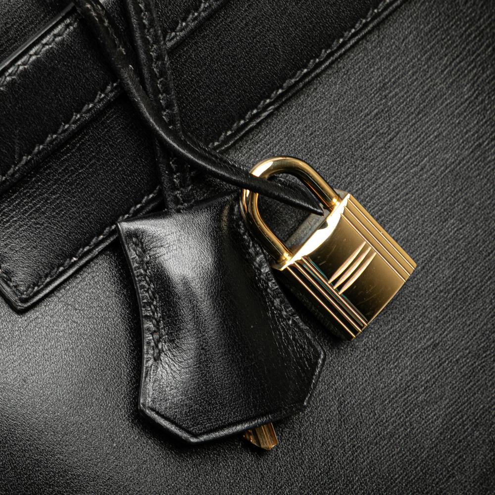 Hermès B Hermès Black Calf Leather Box Kelly Sellier 32 France