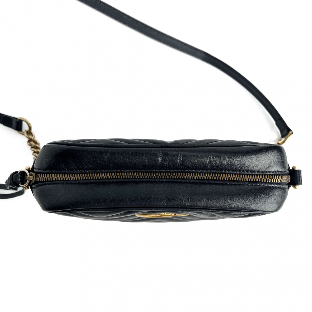 Gucci GG Marmont Small Matelassé Leather Camera Bag Black