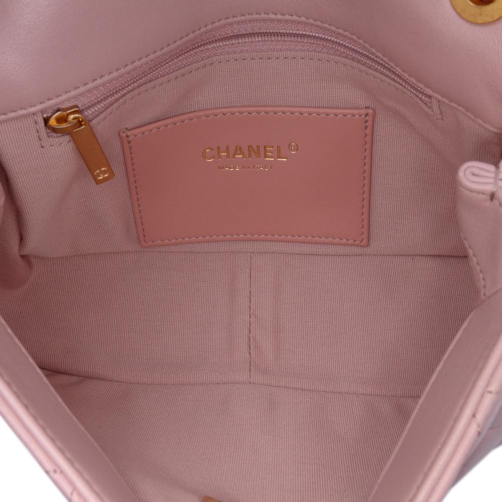 Chanel AB Chanel Pink Lambskin Leather Leather Quilted Lambskin Braided CC Single Flap Italy