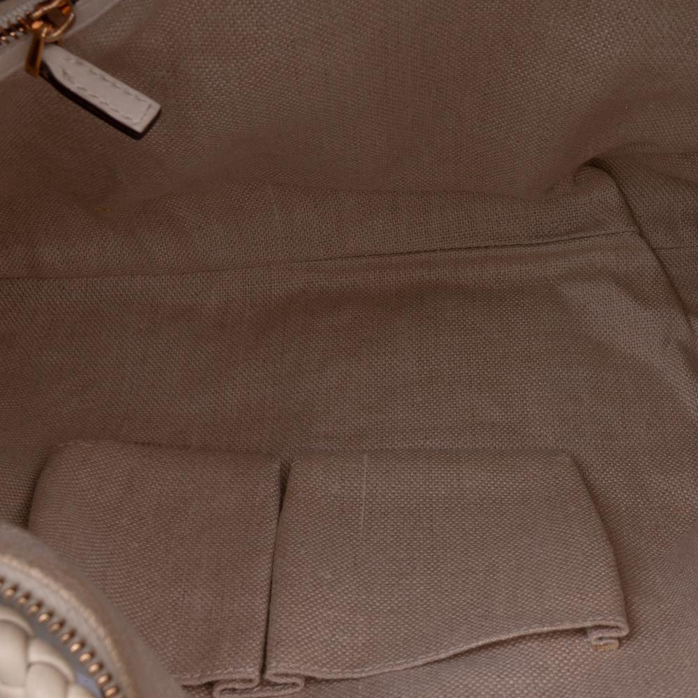 Gucci B Gucci White Calf Leather Handmade Tote Italy