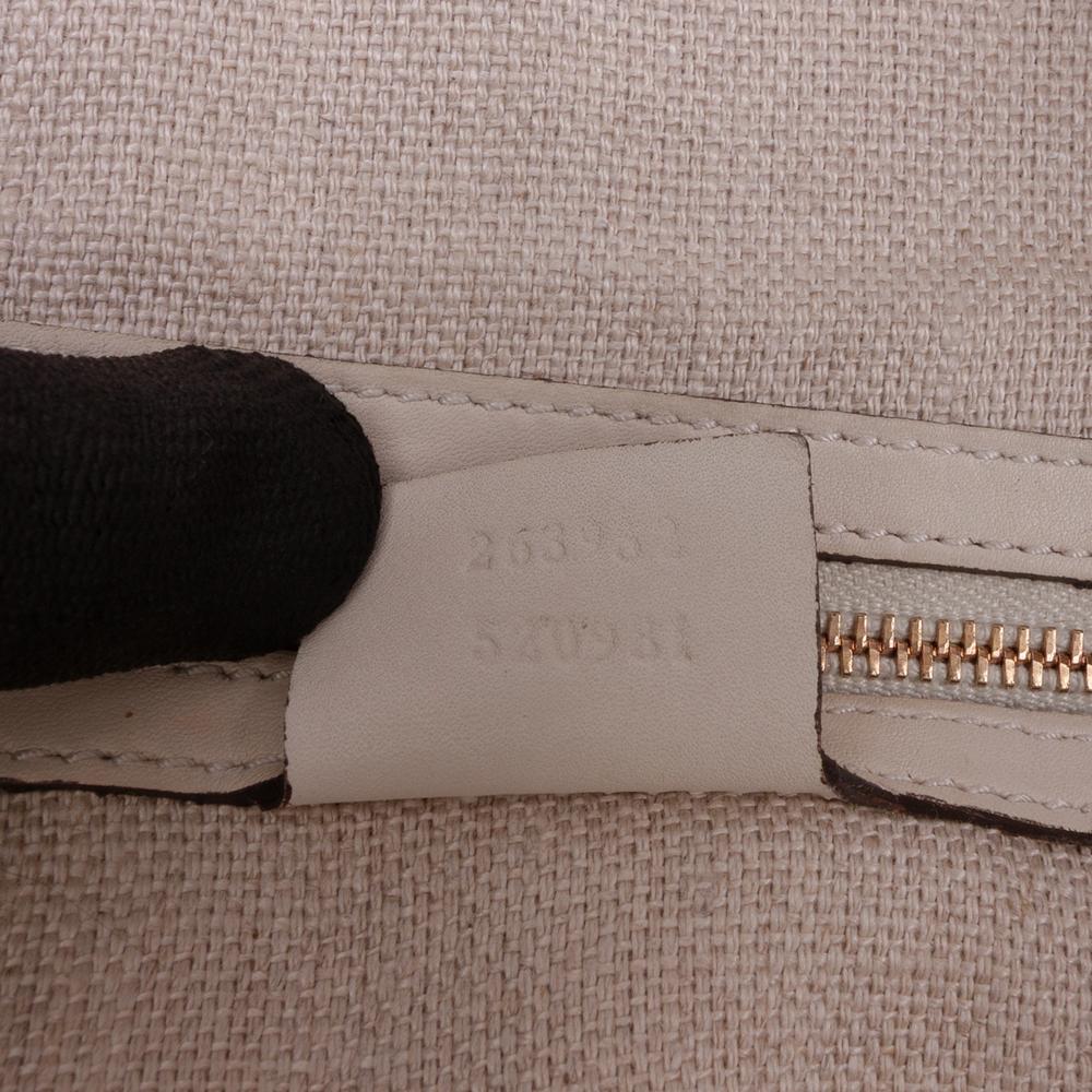 Gucci B Gucci White Calf Leather Handmade Tote Italy