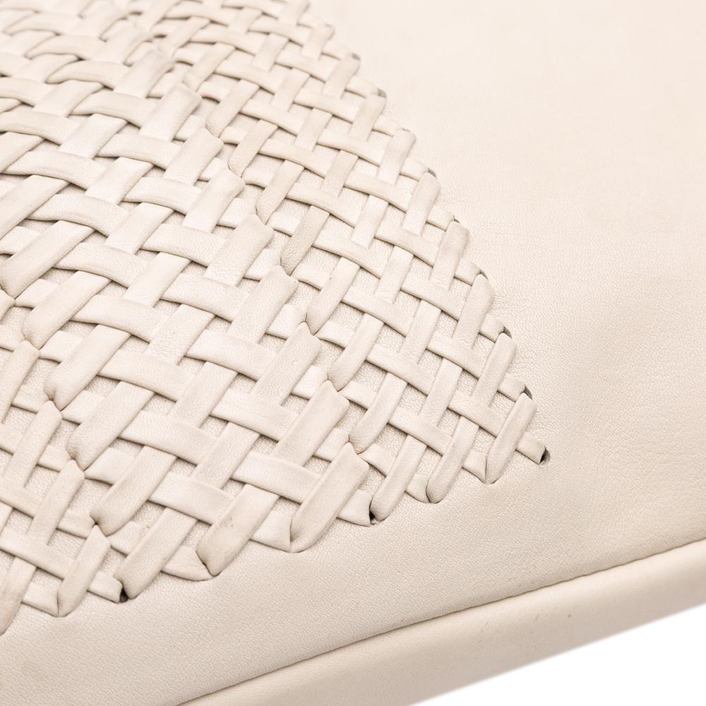 Gucci B Gucci White Calf Leather Handmade Tote Italy