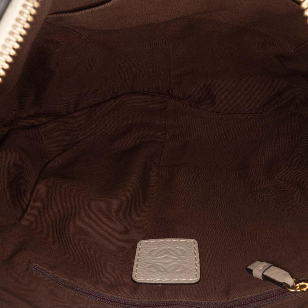 Loewe B LOEWE Brown Beige Canvas Fabric Anagram New Road Hobo China