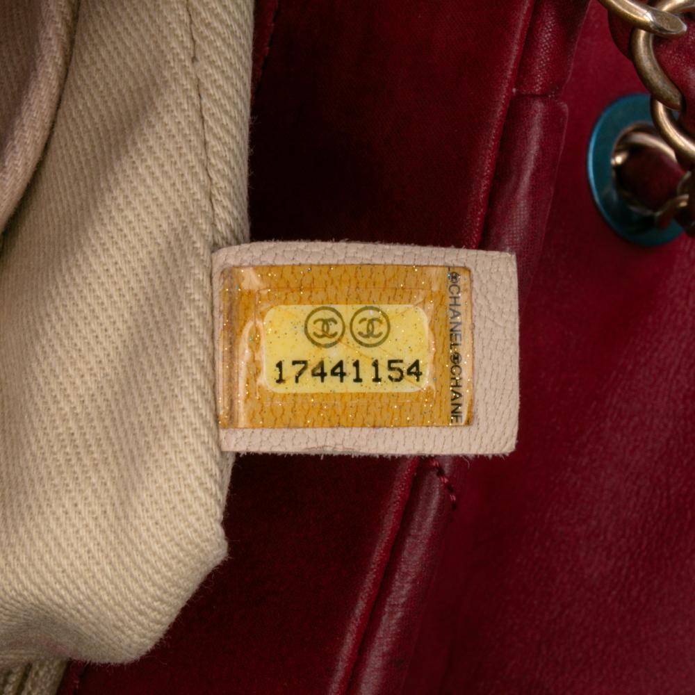 Chanel B Chanel Red Calf Leather Large Aged skin Chic Quilt Flap Italy