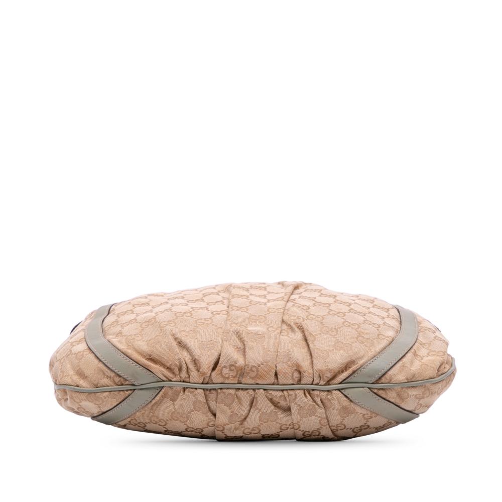 Gucci B Gucci Brown Beige Canvas Fabric GG Abbey D Ring Crossbody Italy