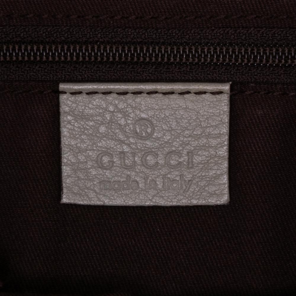 Gucci B Gucci Brown Beige Canvas Fabric GG Abbey D Ring Crossbody Italy