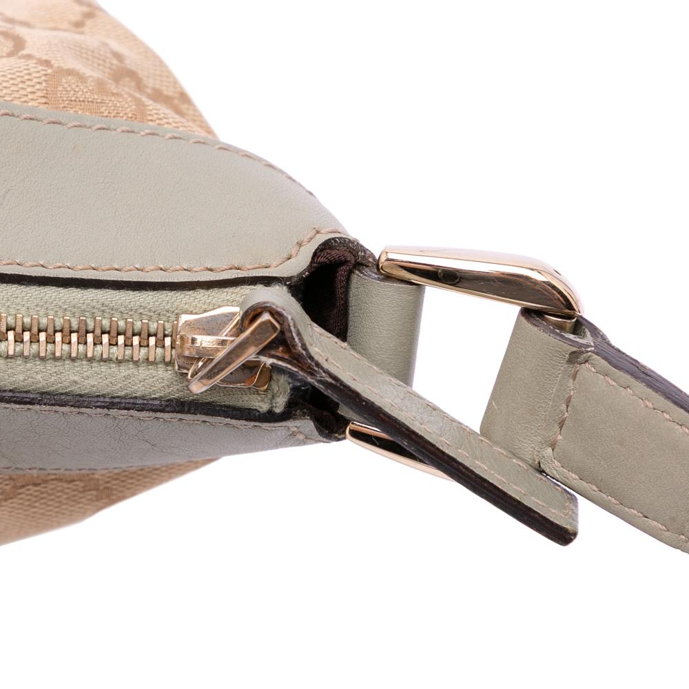 Gucci B Gucci Brown Beige Canvas Fabric GG Abbey D Ring Crossbody Italy