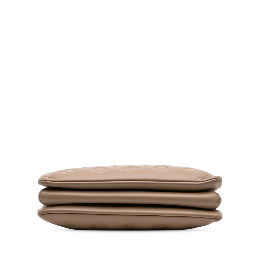 Louis Vuitton Brown Monogram Embossed Puffy Lambskin Coussin PM France