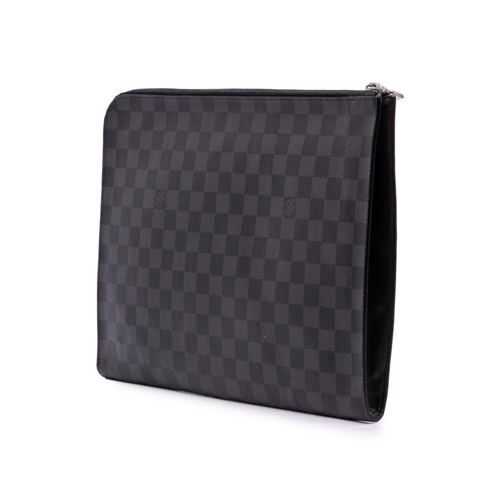 Louis Vuitton B Louis Vuitton Black Damier Canvas Canvas Damier Graphite Pochette Jour GM Italy